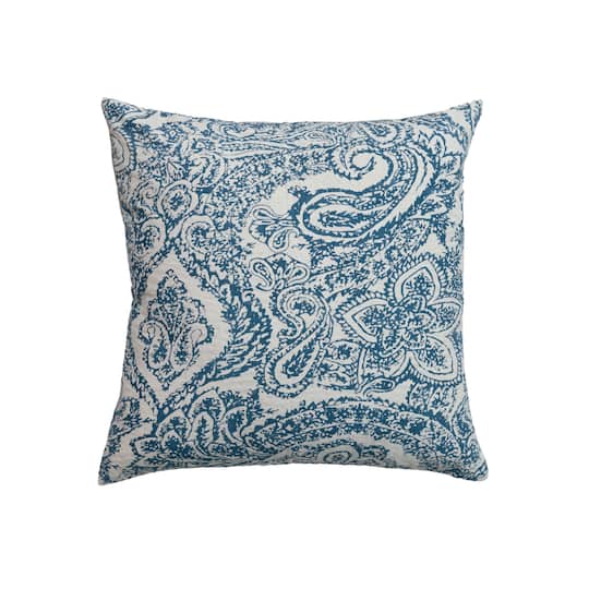 Hello Honey® 20" Blue Paisley Accent Pillow